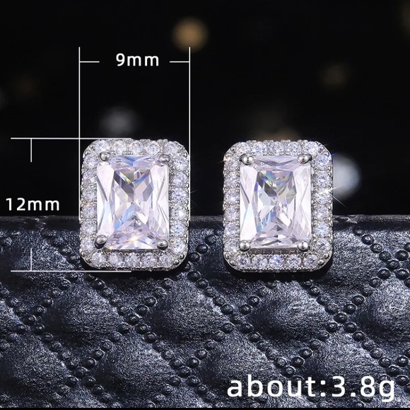 🤍Sterling Silver square stud earrings - Picture 4 of 5